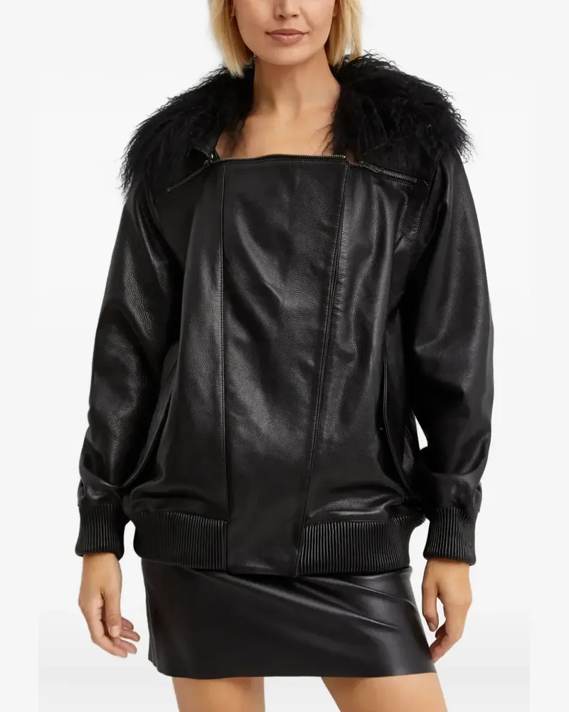Manokhi Maira detachable-collar jacket - Schwarz Schwarz