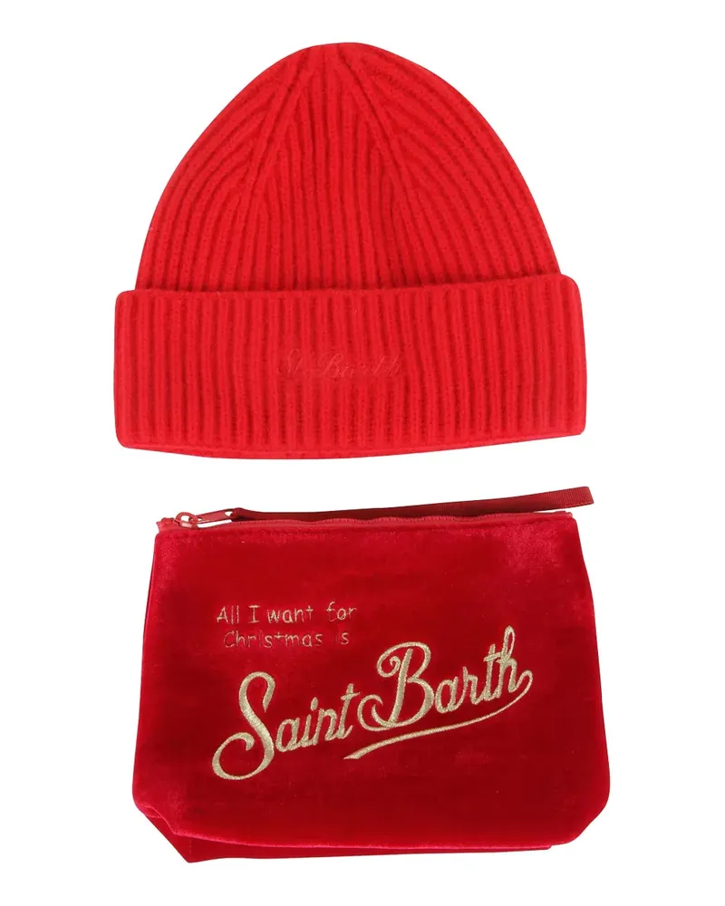 MC2 Saint Barth ribbed velvet beanie pouch (set of two) - Rot Rot