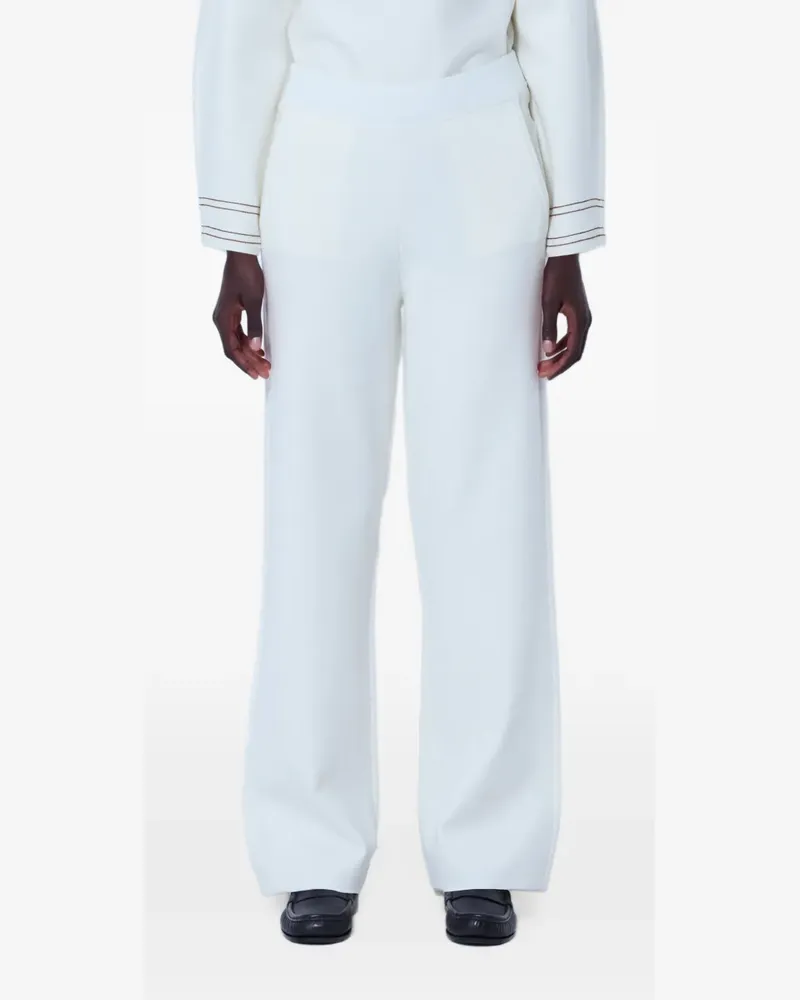 Max Mara Hose mit weitem Bein - Weiß Weiß
