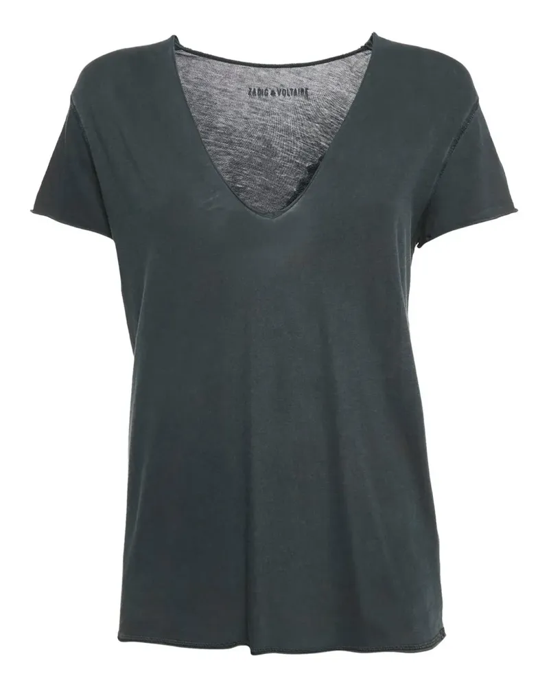 Zadig & Voltaire Pre-owned T-Shirt mit V-Ausschnitt - Grau Grau