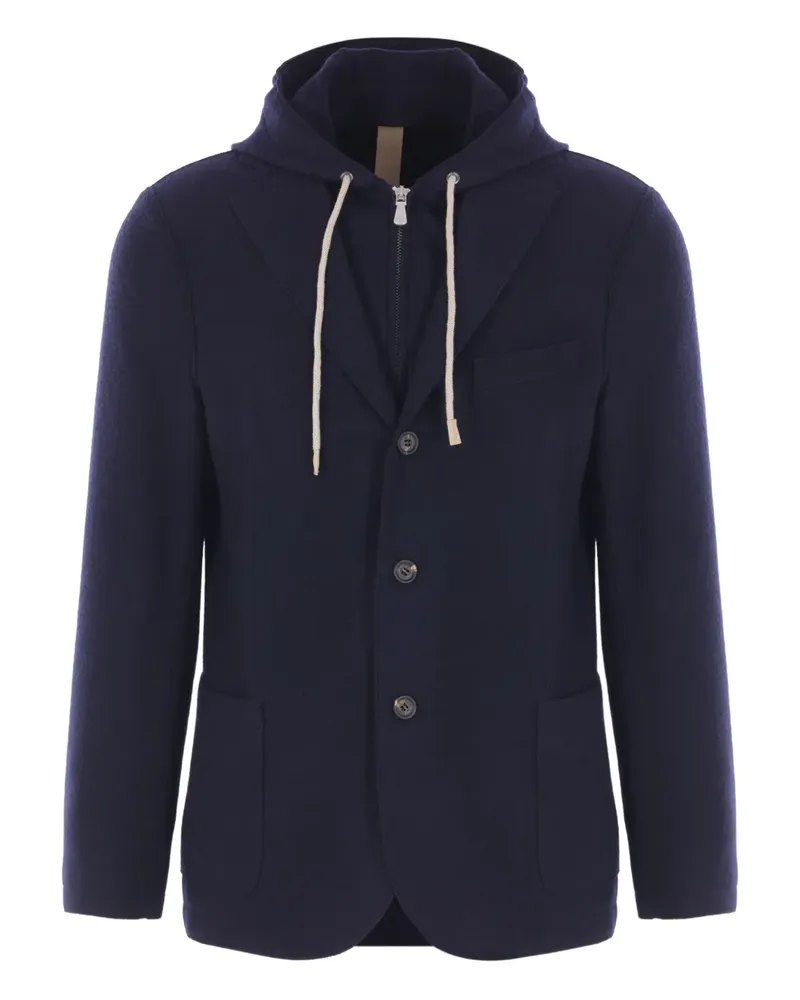 Eleventy Jacke mit Kapuze - Blau Blau