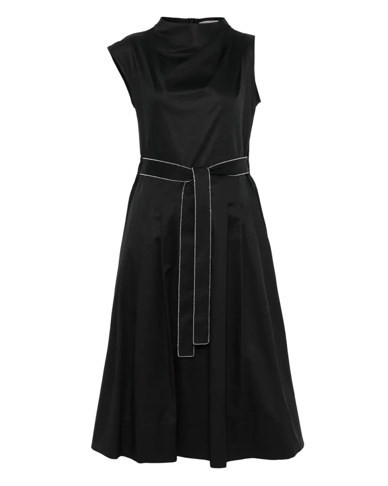 Peserico Midikleid mit Gürtel - Schwarz Schwarz