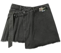 Jeans-Shorts in Wickeloptik