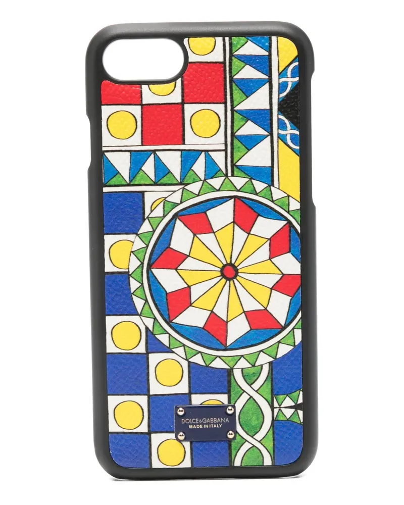 Dolce & Gabbana geometric-print iPhone 7 and 8 case - Blau Blau