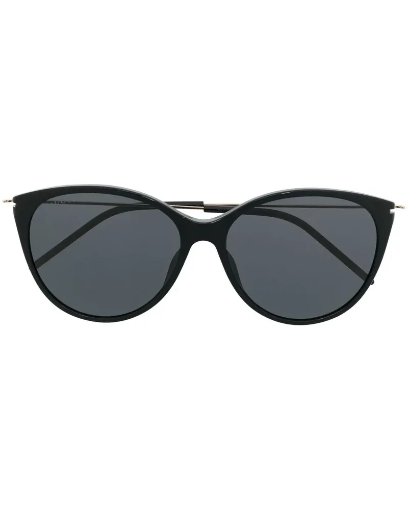 Gucci Sonnenbrille mit rundem Gestell - Schwarz Schwarz