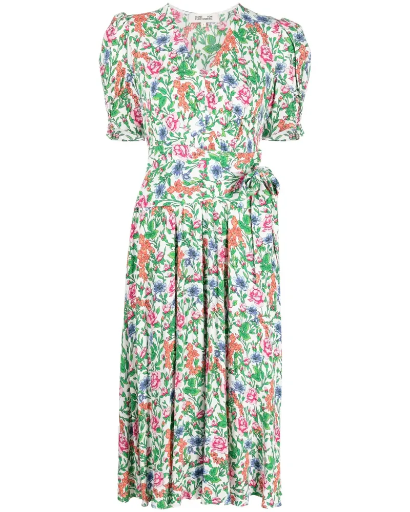 Diane von Furstenberg Midikleid mit Falten - Weiß Weiß