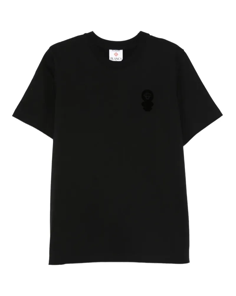 Casablanca Paris Squash T-Shirt mit Logo-Print - Schwarz Schwarz