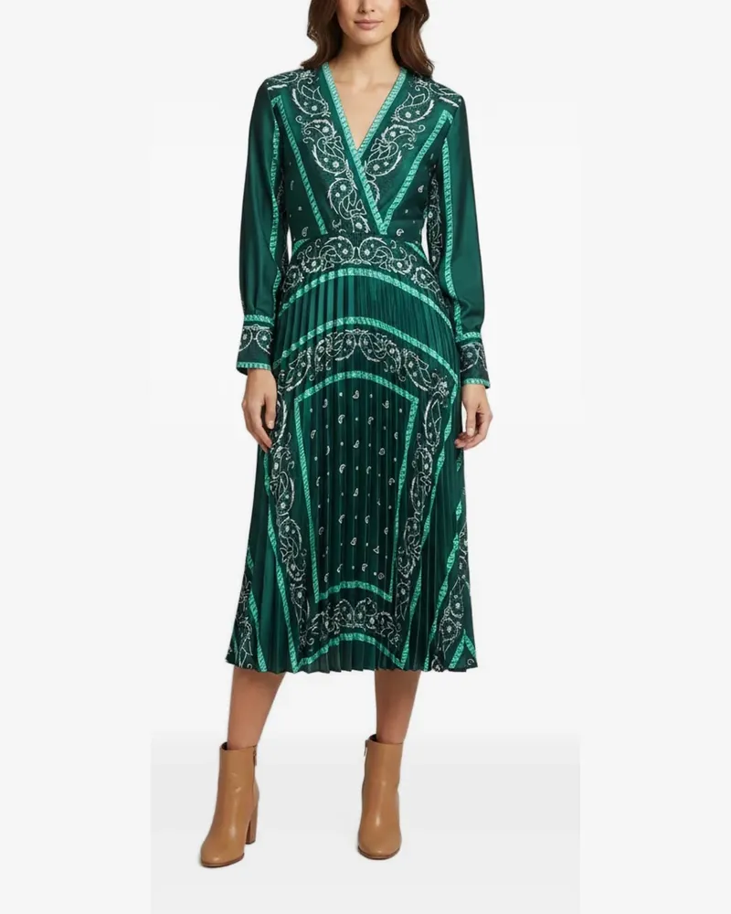 Sandro Hemdkleid mit Paisley-Print - Grün Grün