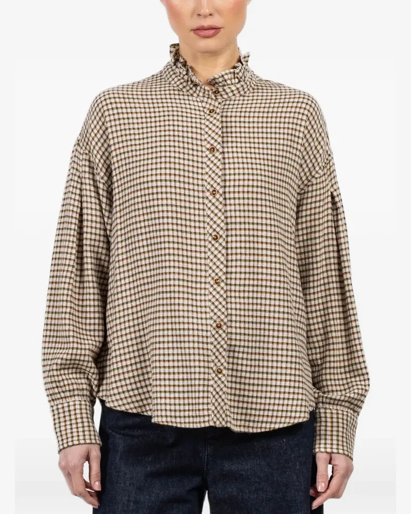 Xírena Jensen check-pattern shirt - Nude Nude