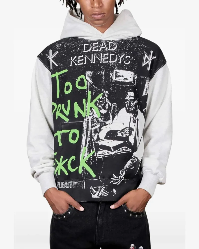 PLEASURES TDTF fleece hoodie - Grau Grau