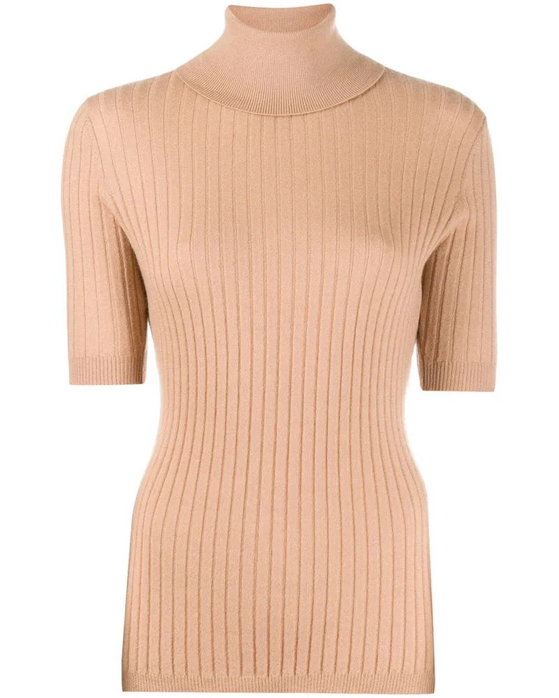 Cashmere In Love Gerippter 'Victoria' Rollkragenpullover - Nude Nude