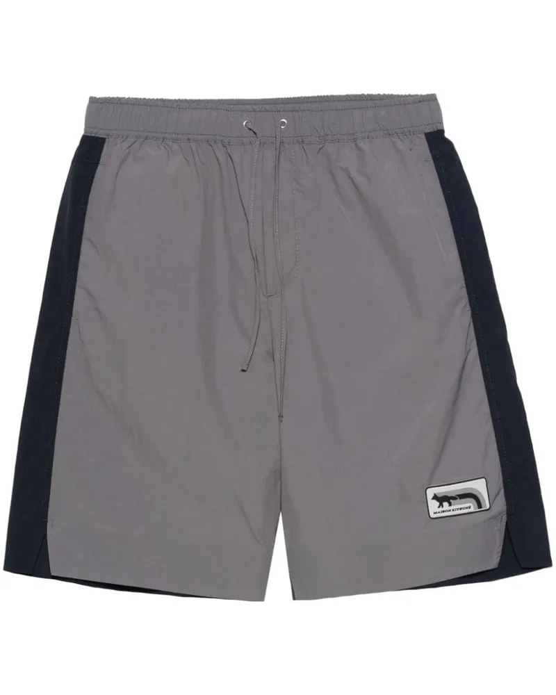 Kitsuné Joggingshorts in Colour-Block-Optik - Blau Blau