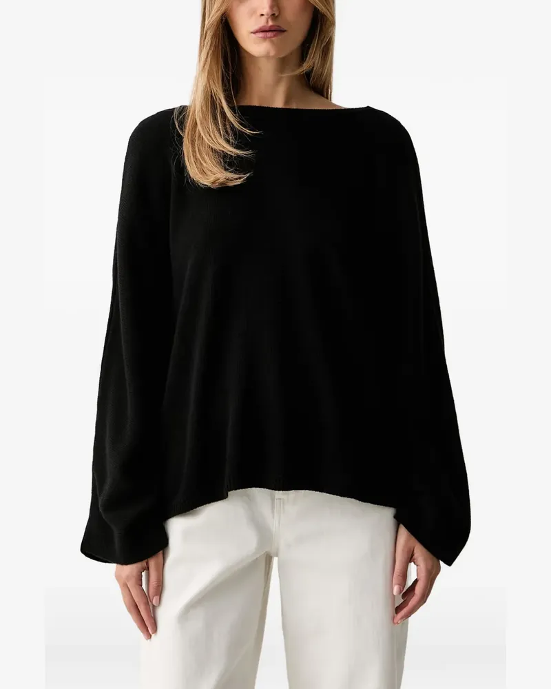 VICOLO Pullover mit U-Boot-Ausschnitt - Schwarz Schwarz