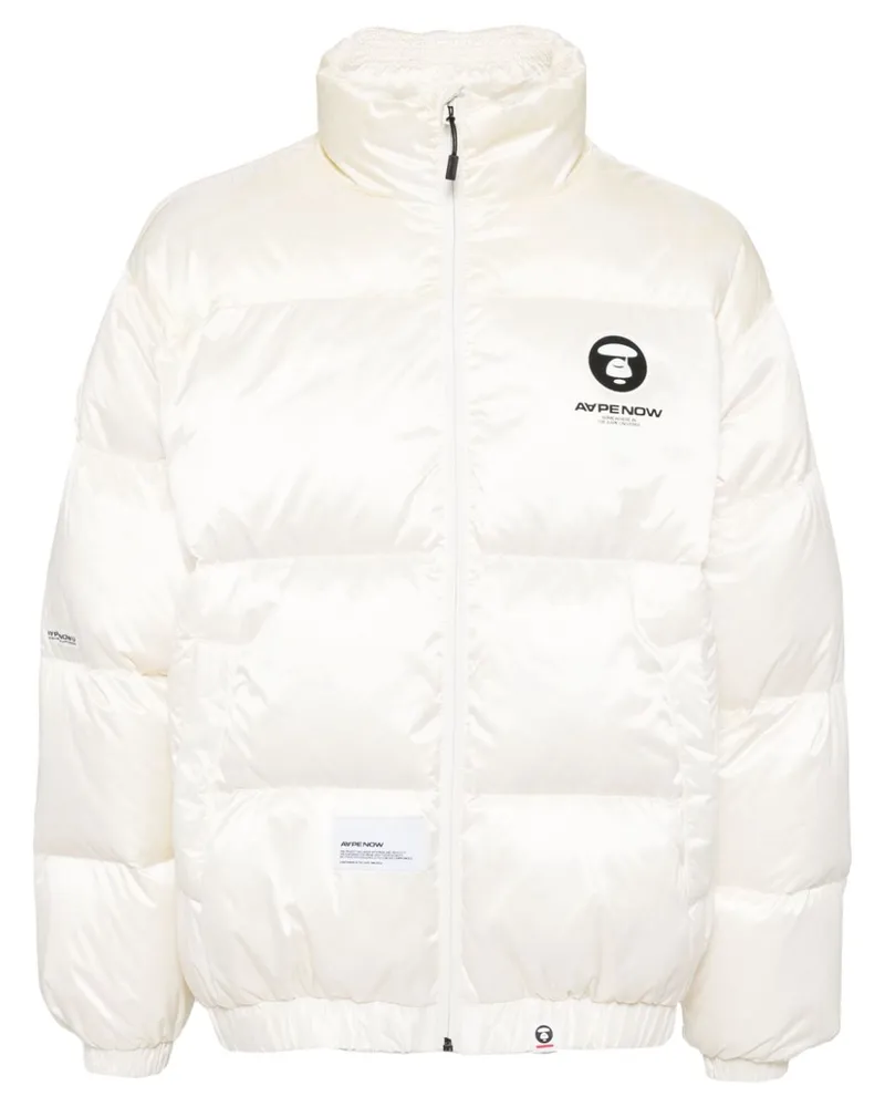 BAPE Moonface Daunenjacke mit Logo - Weiß Weiß