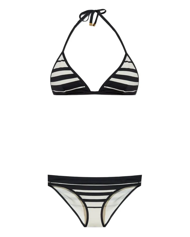 Tom Ford Gestreiftes Bikinioberteil - Schwarz Schwarz