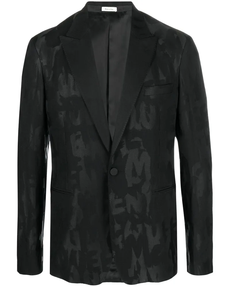 Alexander McQueen Sakko mit Logo-Print - Schwarz Schwarz