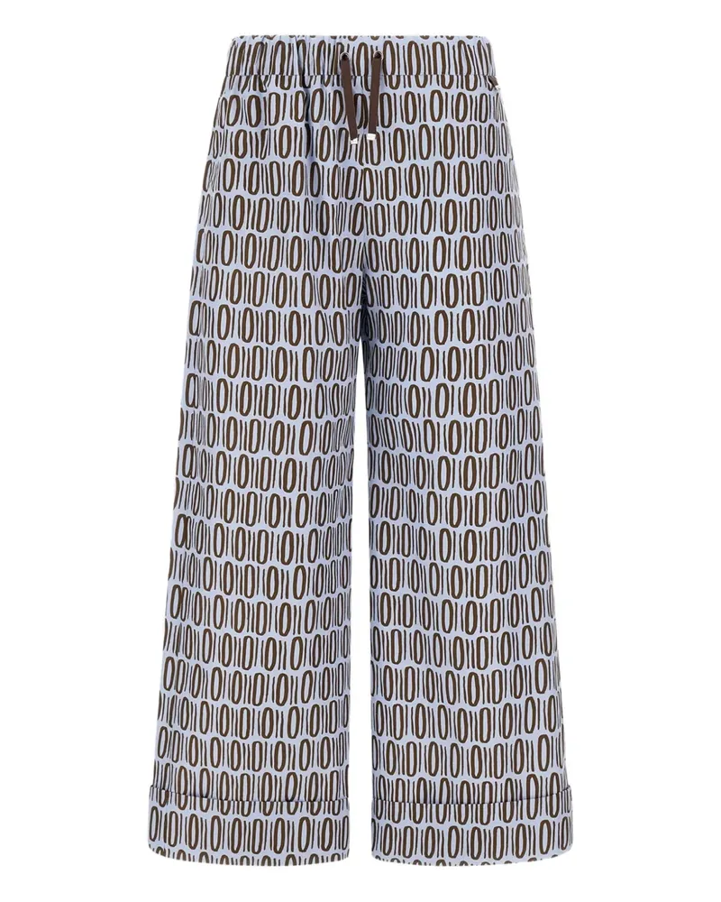 Herno Gemusterte Hose mit Kordelzug - Blau Blau