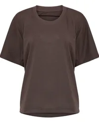 Issey Miyake Drapiertes T-Shirt Braun