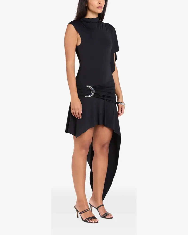 De La Vali Titan Minikleid mit asymmetrischem Saum - Schwarz Schwarz