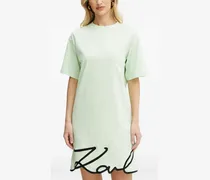Kleid mit Logo-Stickerei - Grün