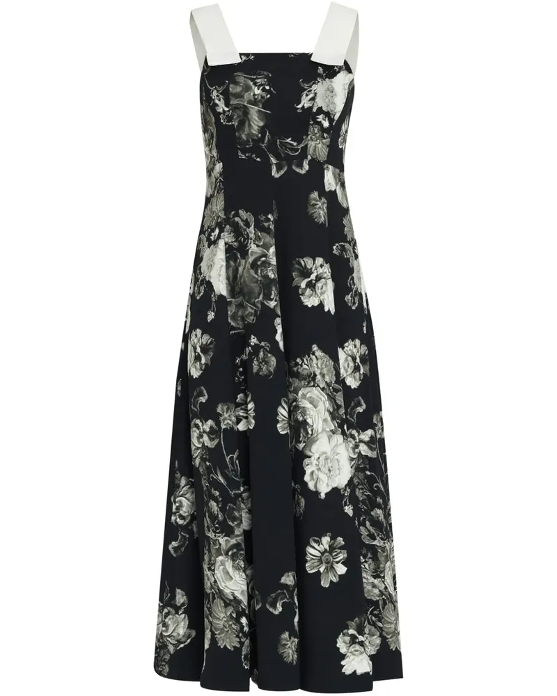 Gloria Coelho English Garden Midikleid - Schwarz Schwarz
