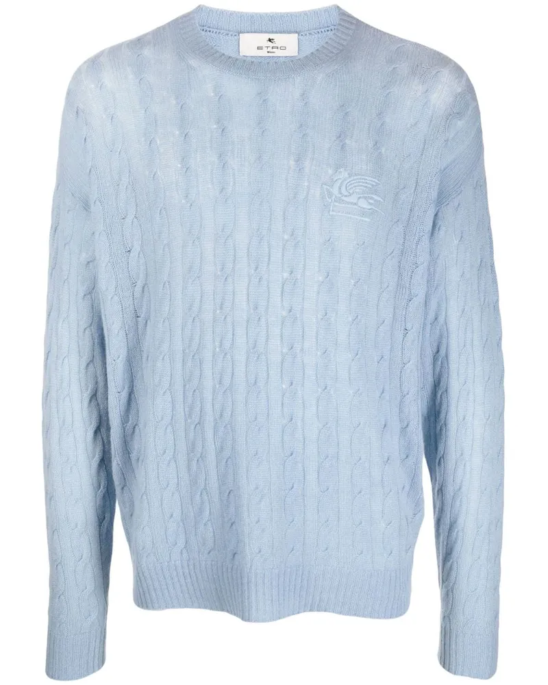 Etro Kaschmirpullover mit Zopfmuster - Blau Blau