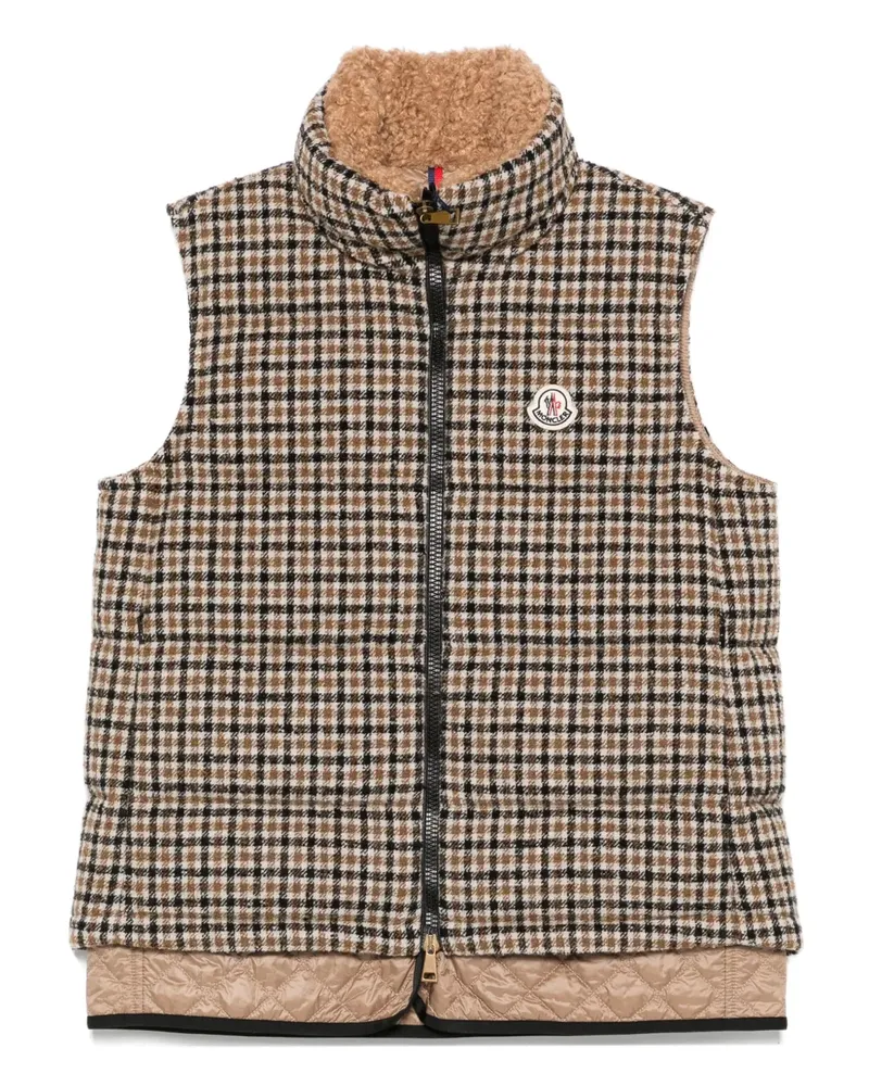 Moncler Touvet Steppweste mit Karomuster - Nude Nude