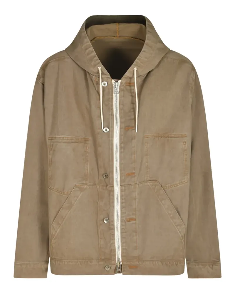 Sacai drawstrings hooded jacket - Nude Nude