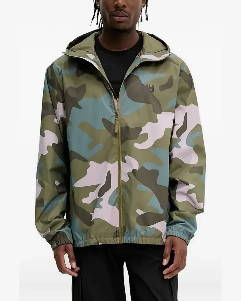 Helly Hansen Kapuzenjacke mit Camouflage-Print - Grün Grün