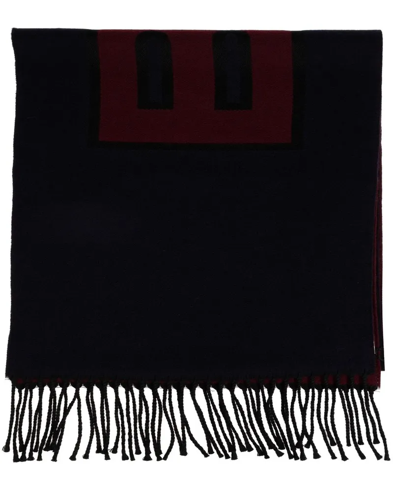 Bally Schal mit Jacquard-Logo Schwarz