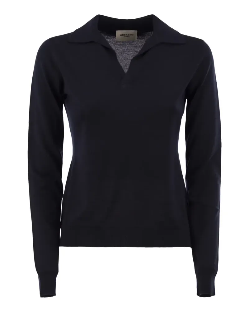 Max Mara Cappa Poloshirt aus Woll- und Kaschmirgarn - navy - Blau Blau