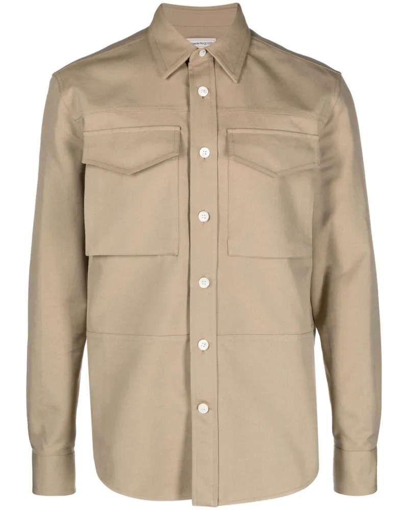 Alexander McQueen Hemd mit aufgesetzten Taschen - Nude Nude