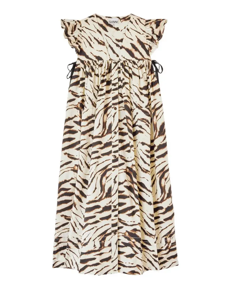 Ganni Kleid mit Print - Nude Nude