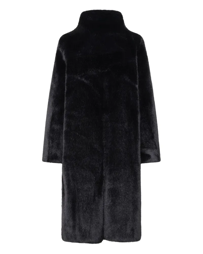 UNREAL FUR Raven Mantel mit Stehkragen - Schwarz Schwarz