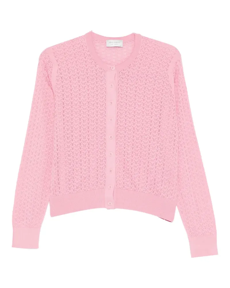 John Smedley Roxburgh pointelle-knit cardigan - Rosa Rosa