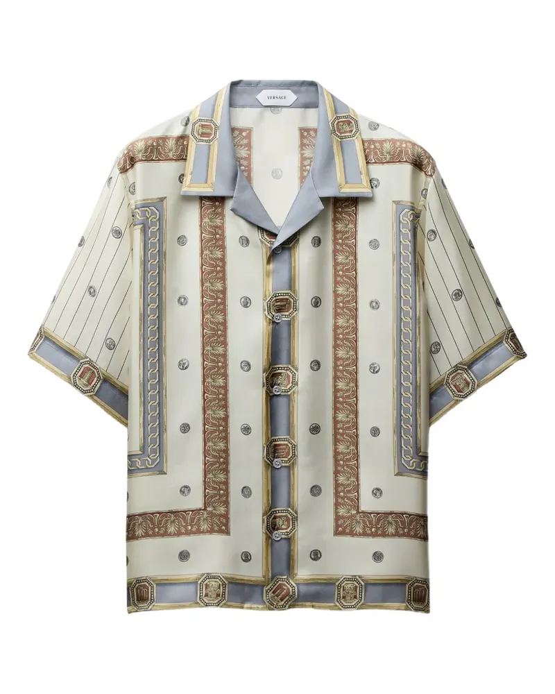 Versace printed silk twill shirt - Nude Nude