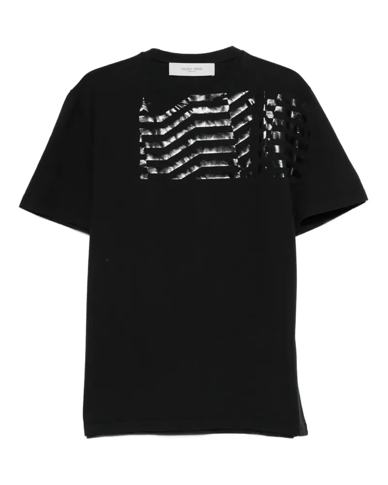Golden Goose flag-print T-shirt - Schwarz Schwarz