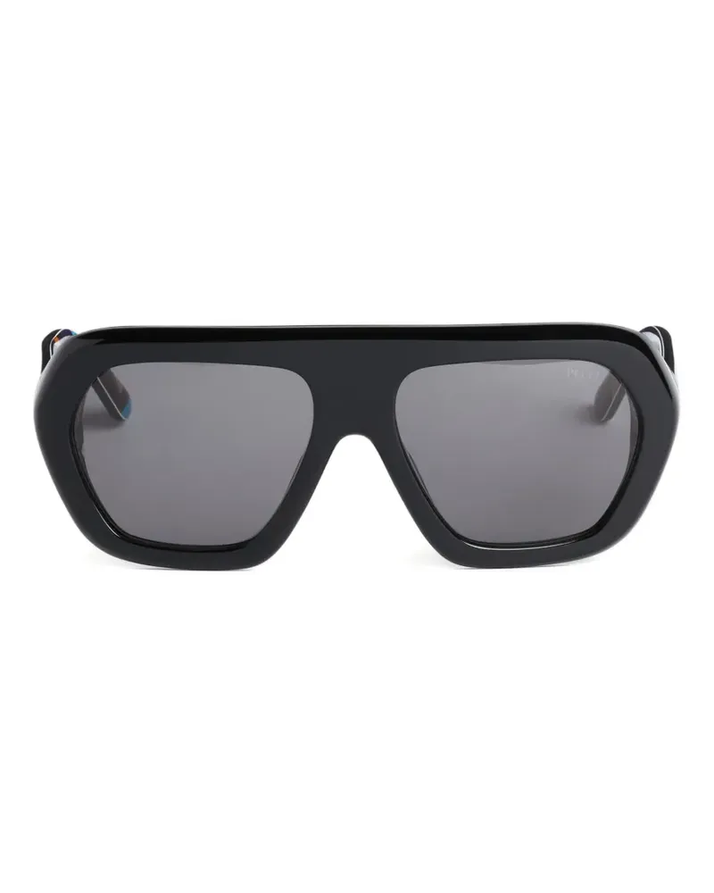 Emilio Pucci geometric sunglasses with printed temples - Schwarz Schwarz