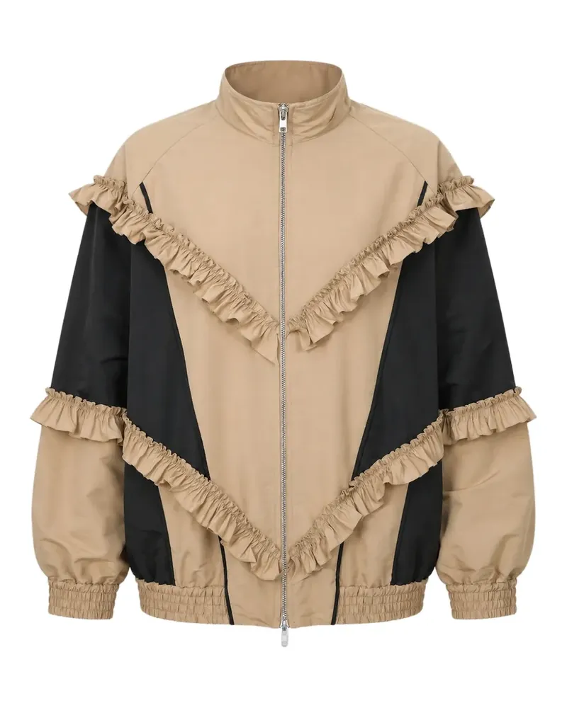 Simone Rocha ruffle-trimmed panelled jacket - Nude Nude
