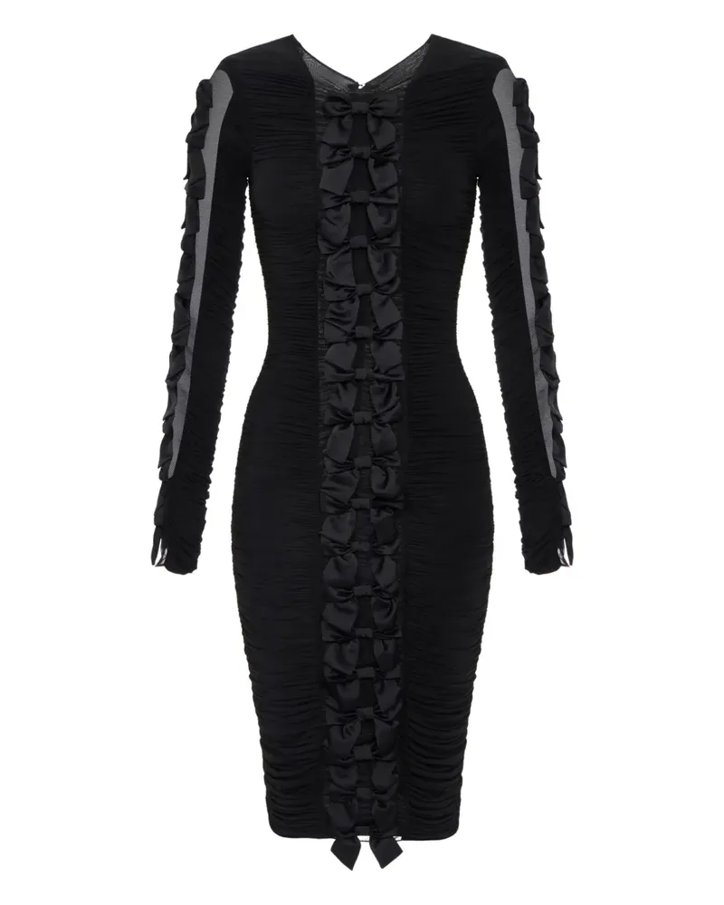 Elisabetta Franchi Midikleid mit Schleifendetail - Schwarz Schwarz