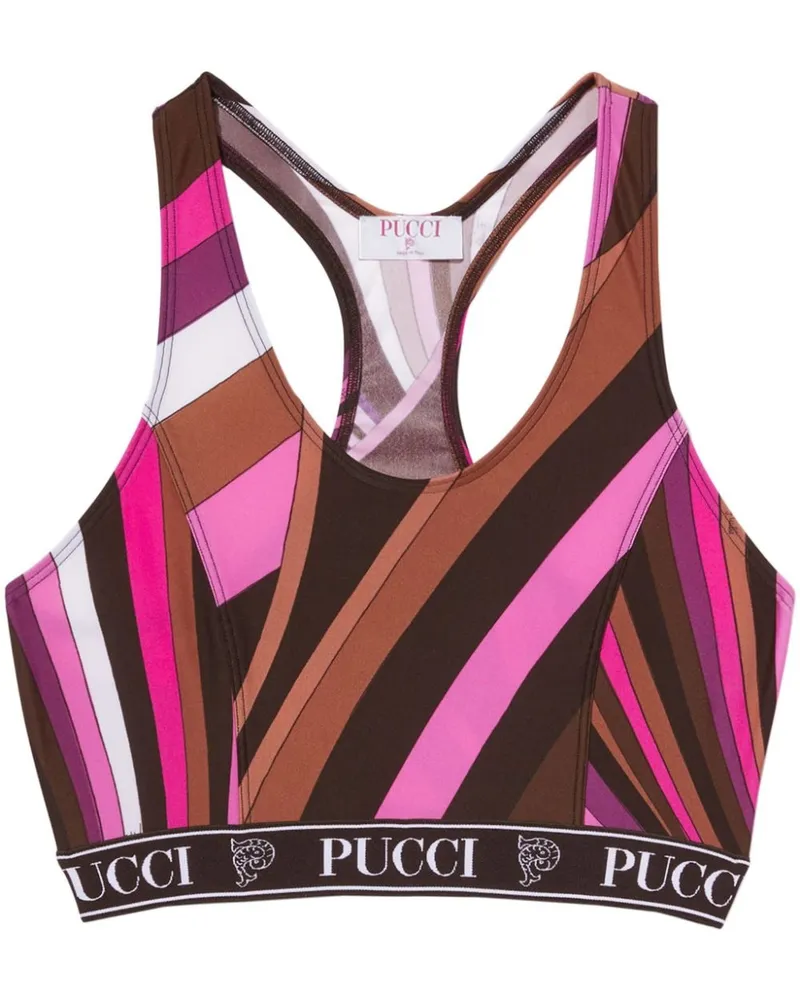 Emilio Pucci Cropped-Top mit abstraktem Print - Rosa Rosa