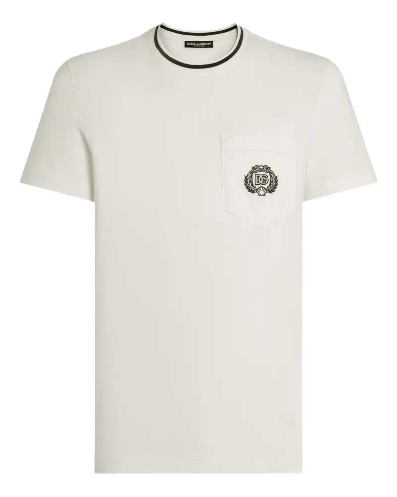 Dolce & Gabbana T-Shirt mit Brusttasche - Weiß Weiß