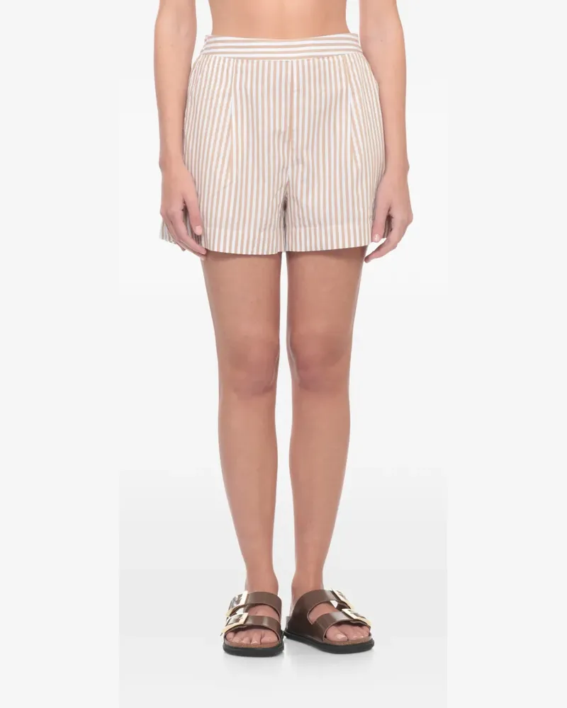 MC2 Saint Barth Amani striped-pattern shorts - Nude Nude