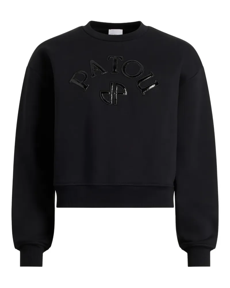Patou Fleece-Sweatshirt mit Vinyl-Logo - Schwarz Schwarz