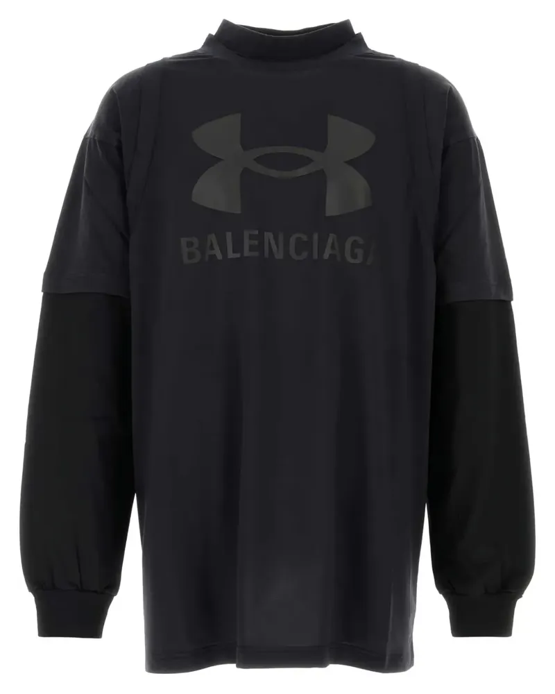 Balenciaga x Under Armour T-Shirt im Layering-Look - Schwarz Schwarz