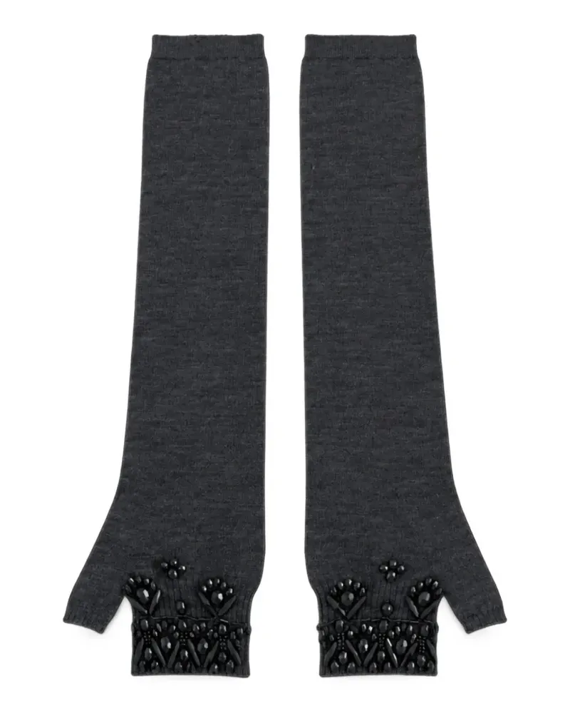 P.A.R.O.S.H. bead-embellished fingerless gloves - Grau Grau