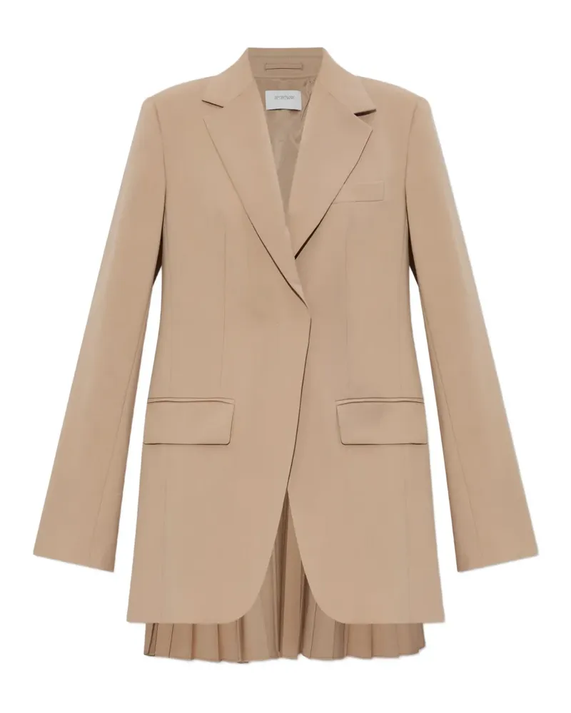 SPORTMAX Mela pleated-detail blazer - Nude Nude