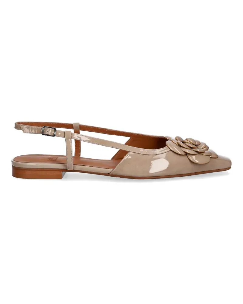 Billi Bi floral-detail slingback ballet flats - Nude Nude