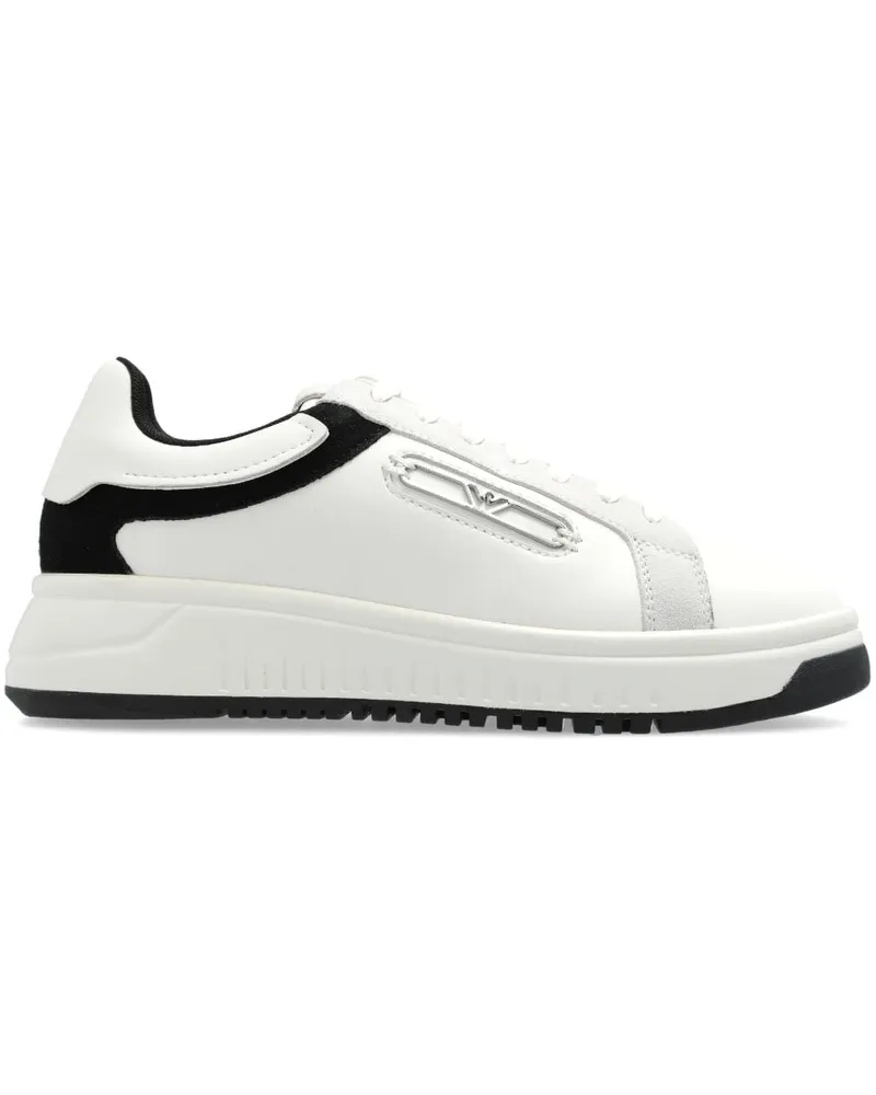 Emporio Armani Sneakers mit Logo-Applikation - Weiß Weiß