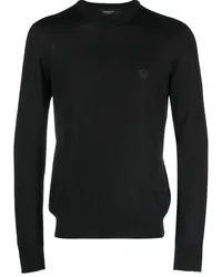 Versace embroidered wool-blend Pullover Schwarz